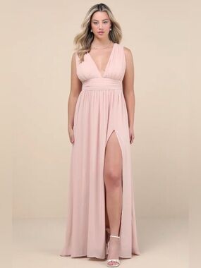 Lulus Heavenly Hues Maxi Dress Blush Pink 1X NWT